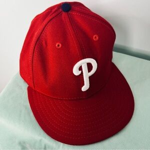 Philadelphia Phillies Red New Era 59FIFTY Authentic Collection Fitted Hat 7 1/8
